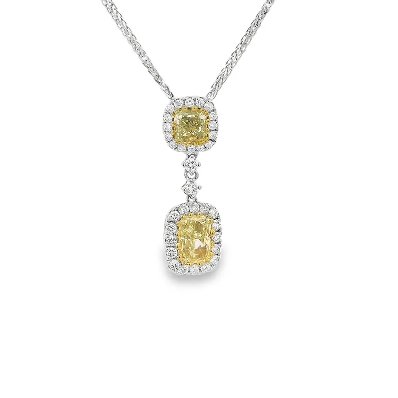 Yellow diamond and Gold Pendant Set