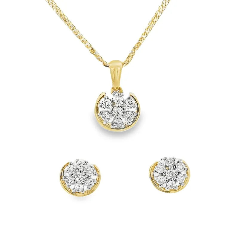 18K Gold Pendant Set