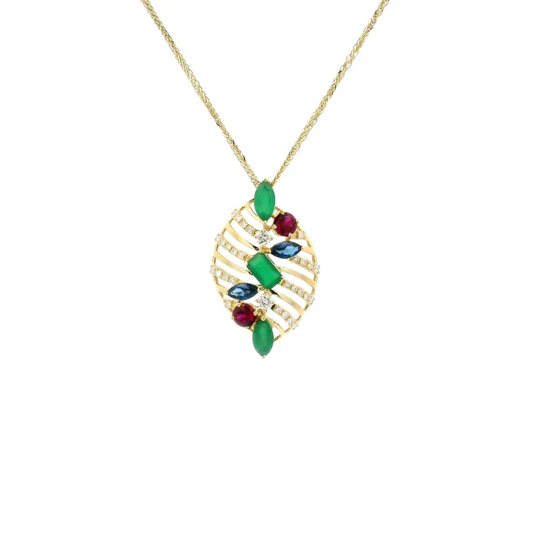 Elegant Gold and Gemstone Pendant