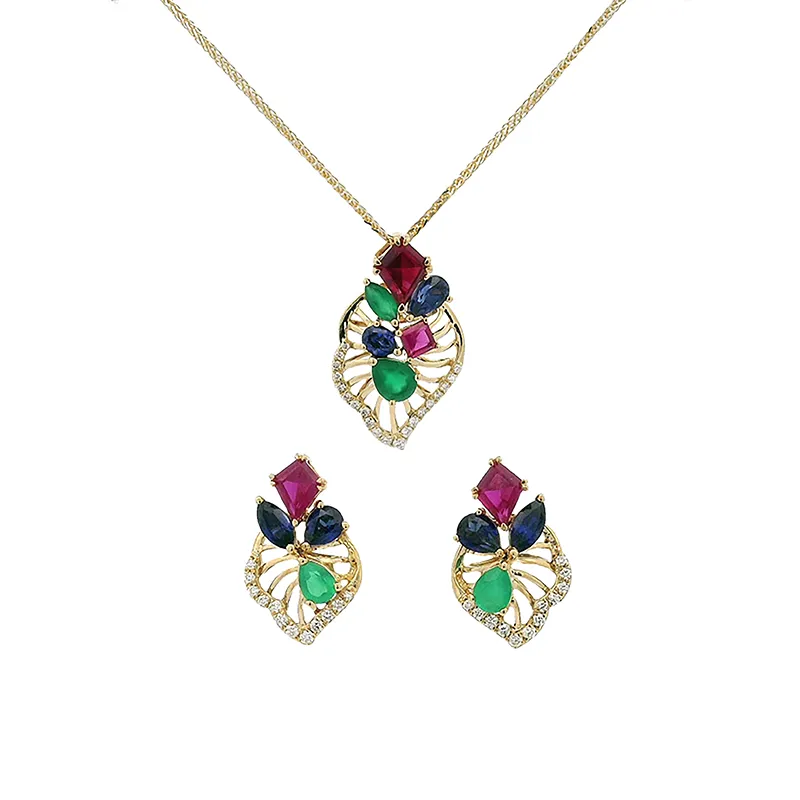 Elegant Colorful Pendant Necklace