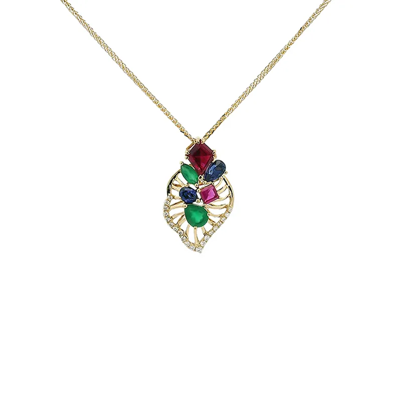 Elegant Colorful Pendant Necklace