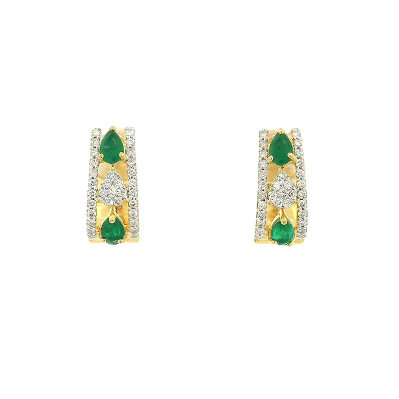 Emerald and Diamond Pendant Set
