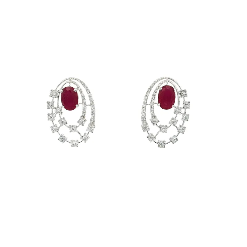 Ruby and Diamond Pendant Set