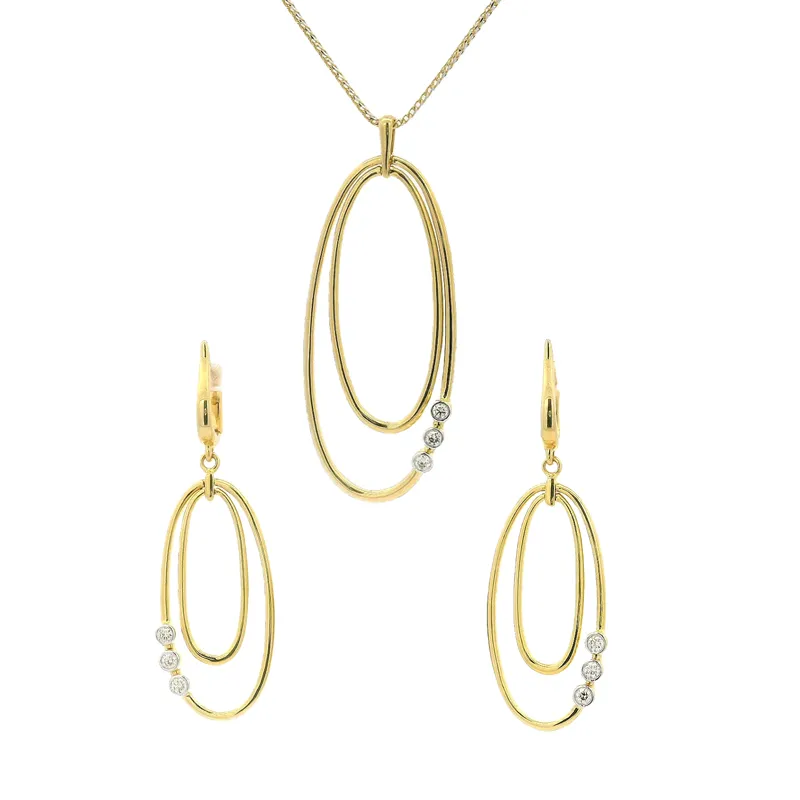 18K Gold Pendant Set