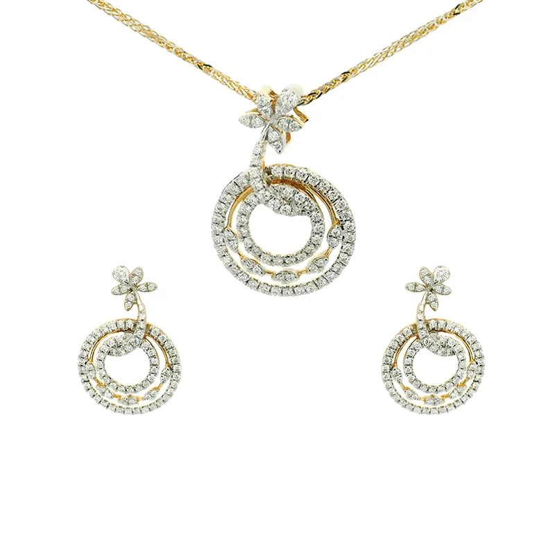 Elegant Diamond Pendant Set