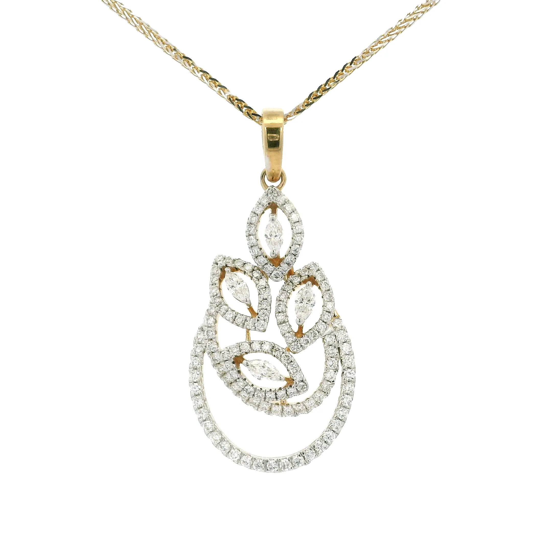 Elegant Leaf Design Pendant Set