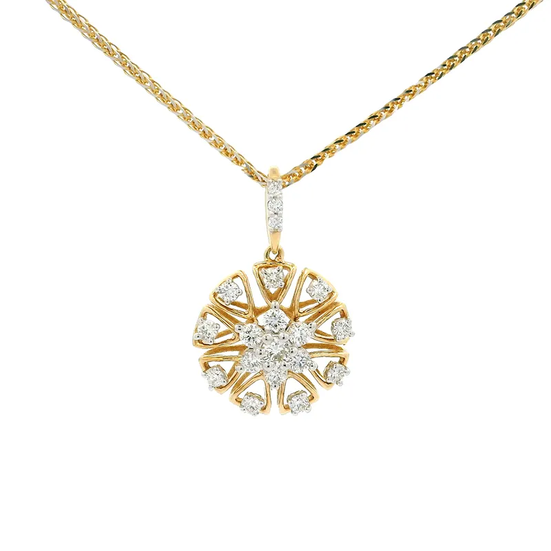 Elegant Gold and Diamond Pendant Set