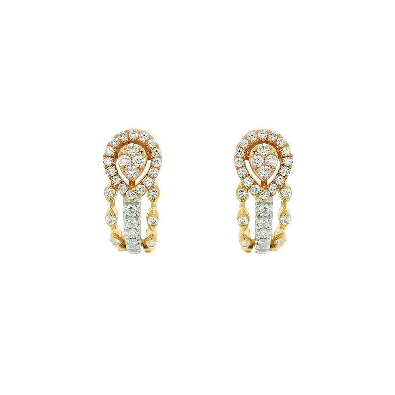 Elegant Tricolor Gold Pendant Set with Diamonds