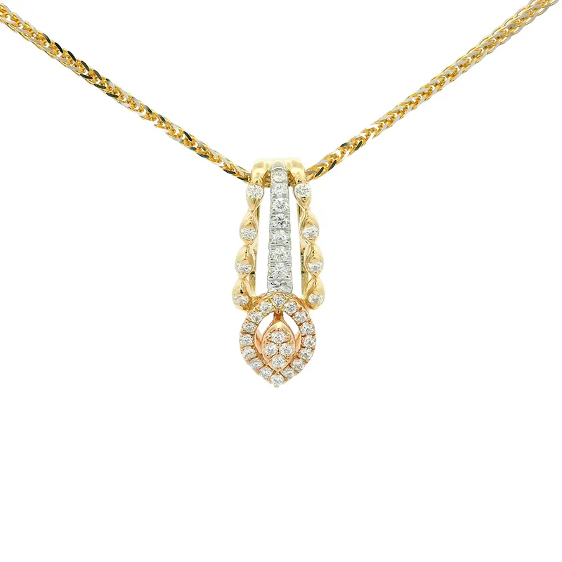 Elegant Diamond and Gold Pendant Earrings