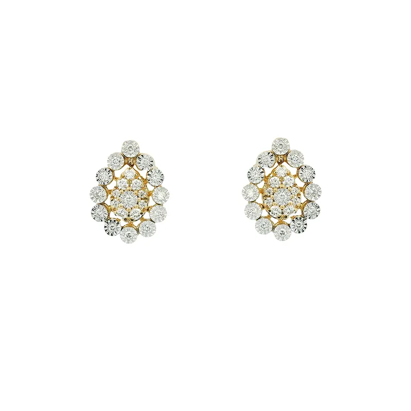 Elegant Gold Diamond Pendant Set - Pear shaped