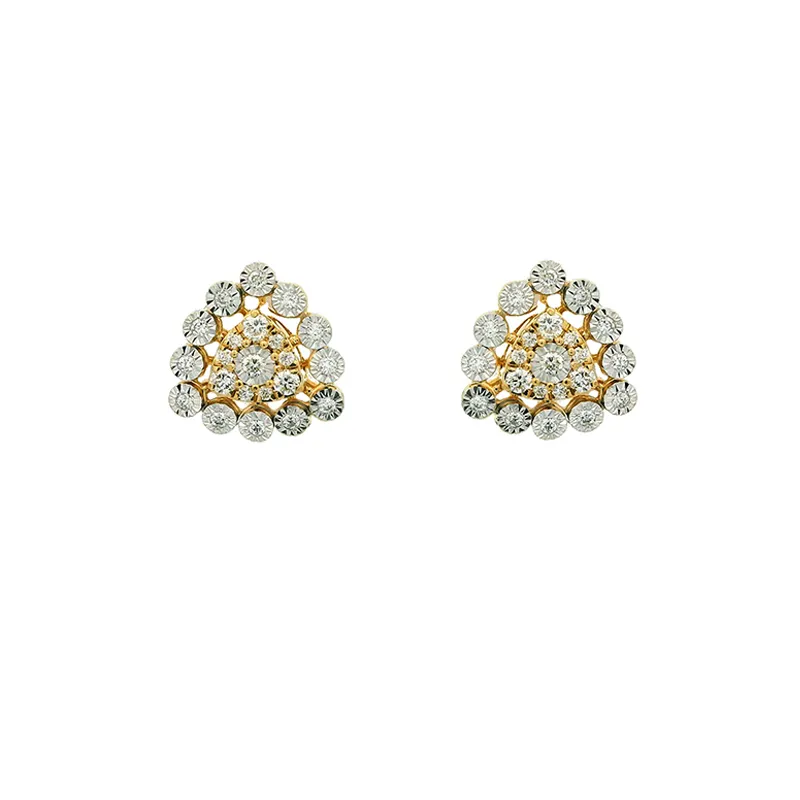 Elegant Gold Diamond Pendant Set - Triangle