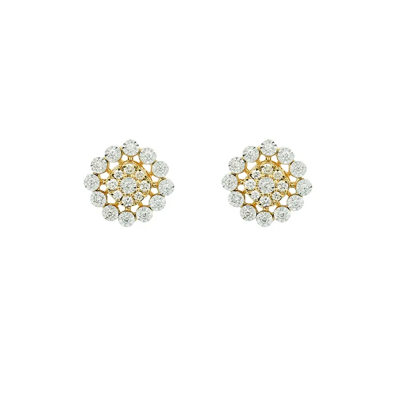 Elegant Diamond Floral Pendant Set - Rhombus