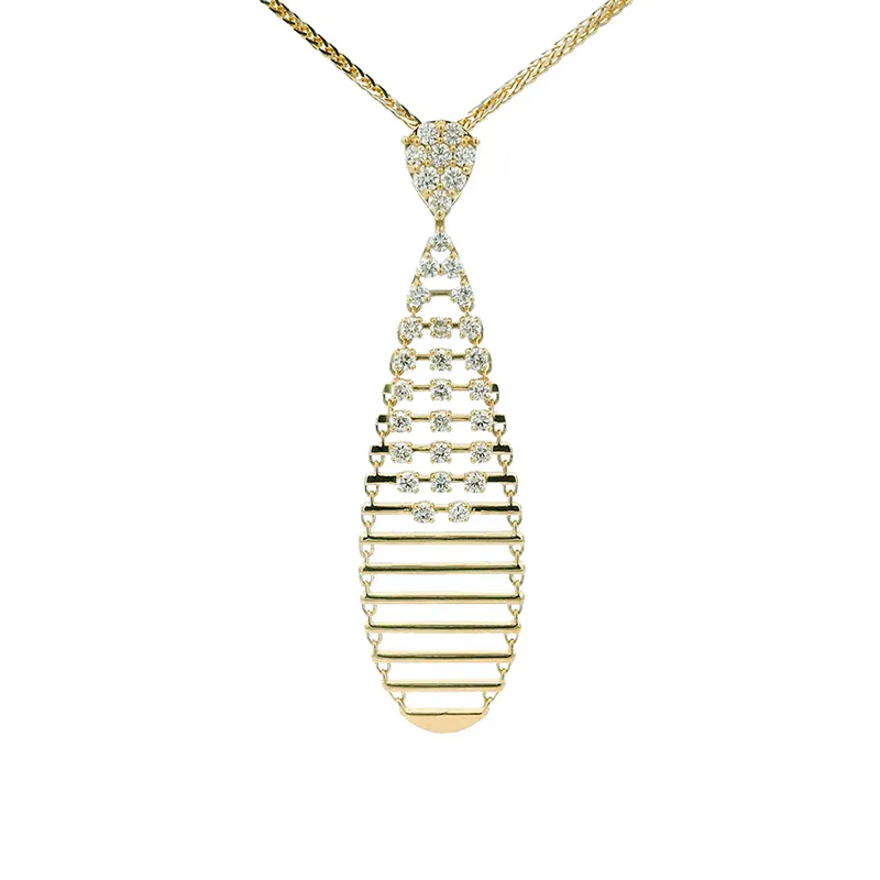 Elegant Gold Diamond Pendant Set