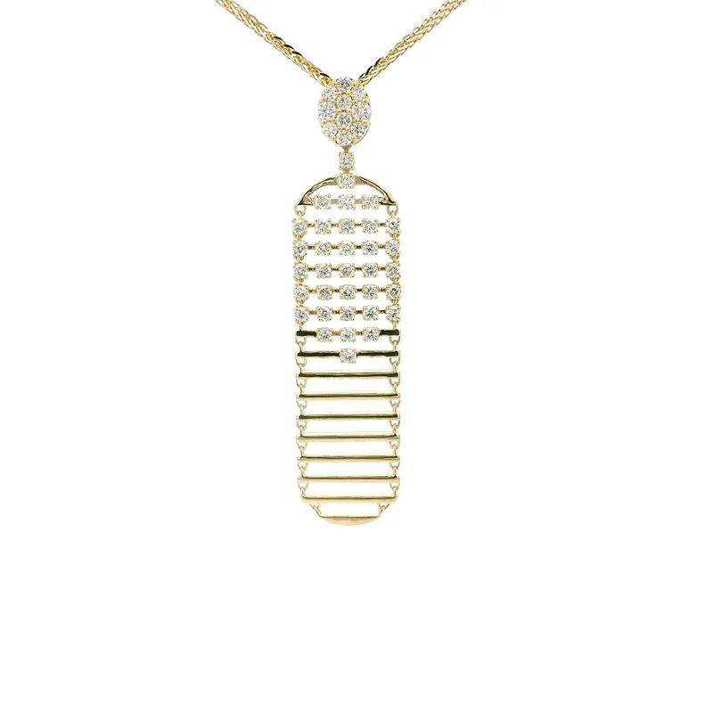 Elegant Gold Diamond Pendant Set