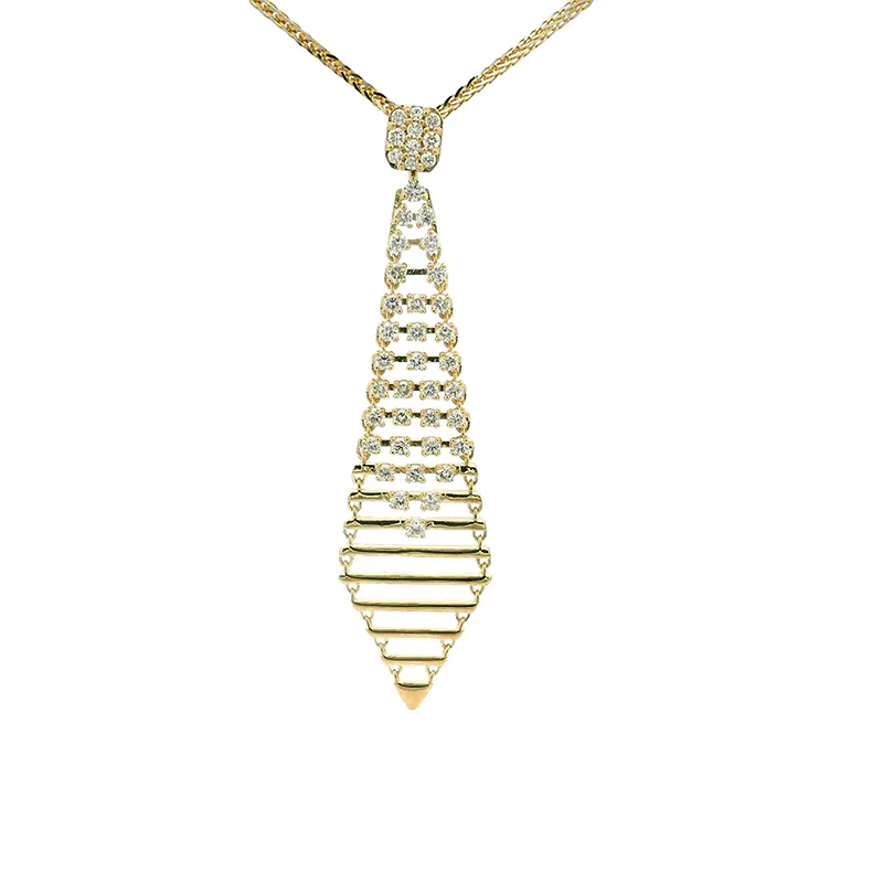Elegant Gold Diamond Pendant and Earrings