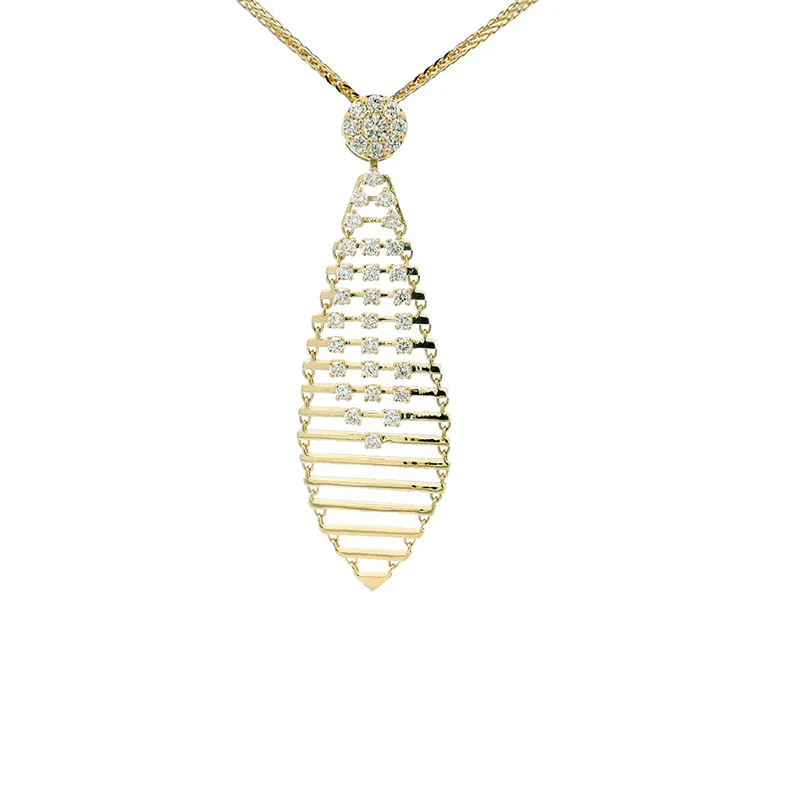 Elegant Gold Diamond Pendant Set