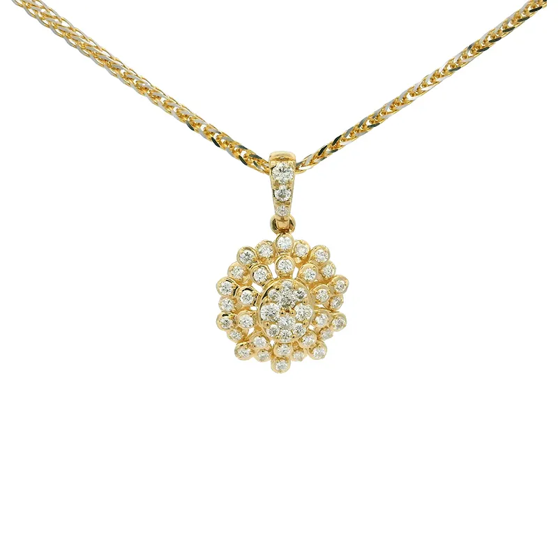 Elegant Gold Diamond Pendant Set