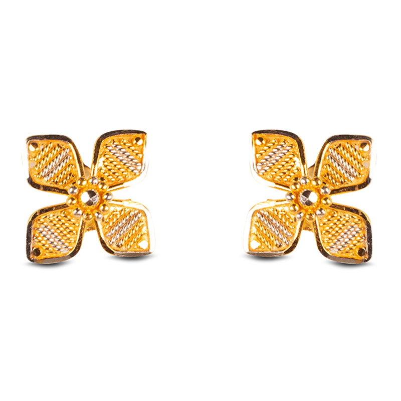 Primrose Yellow Gold Stud Earrings