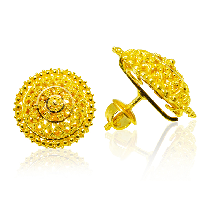 Gold Earring - Tops Dangle 916 Gold Earrings - Tops, For Daily Wear at Rs  3700/gram in Mandsaur