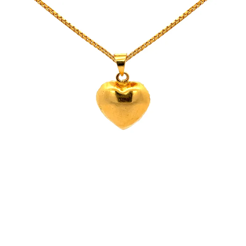 Yellow Gold Heart Pendant - A Timeless Token of Affection