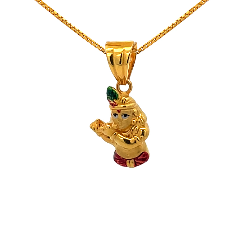 22K Gold Lord Krishna - Bal Gopal Pendant