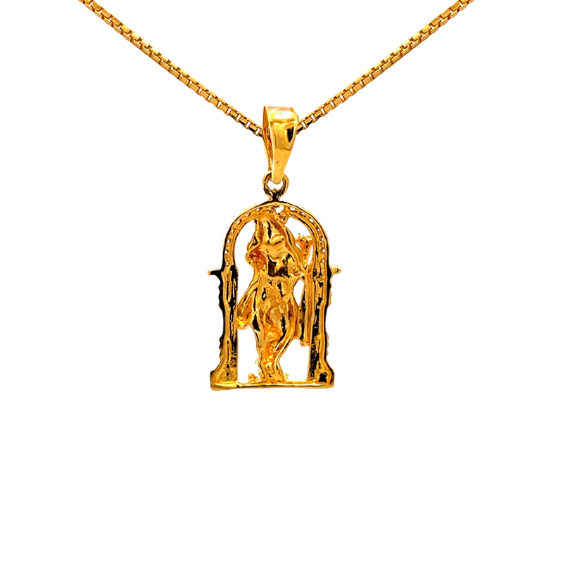 22K Gold Lord Krishna Pendant with CZ