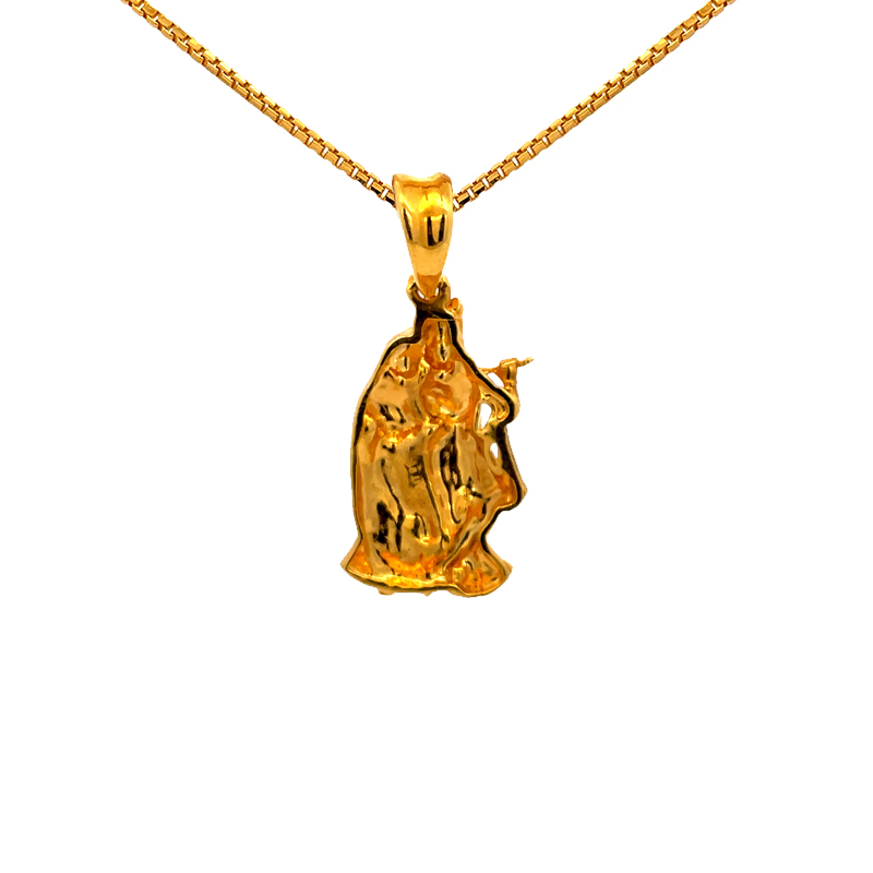 22K Gold Radha Krishna Pendant - Ras Lila