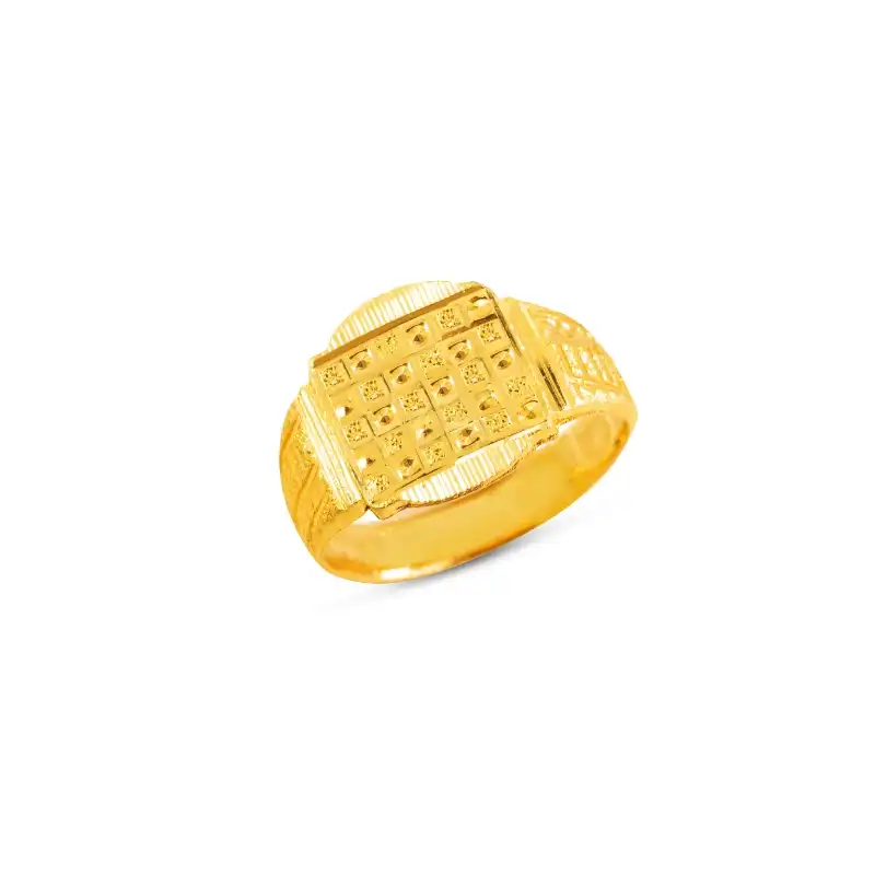 Intricate 22K Men's Yellow Gold Ring Size 11.75