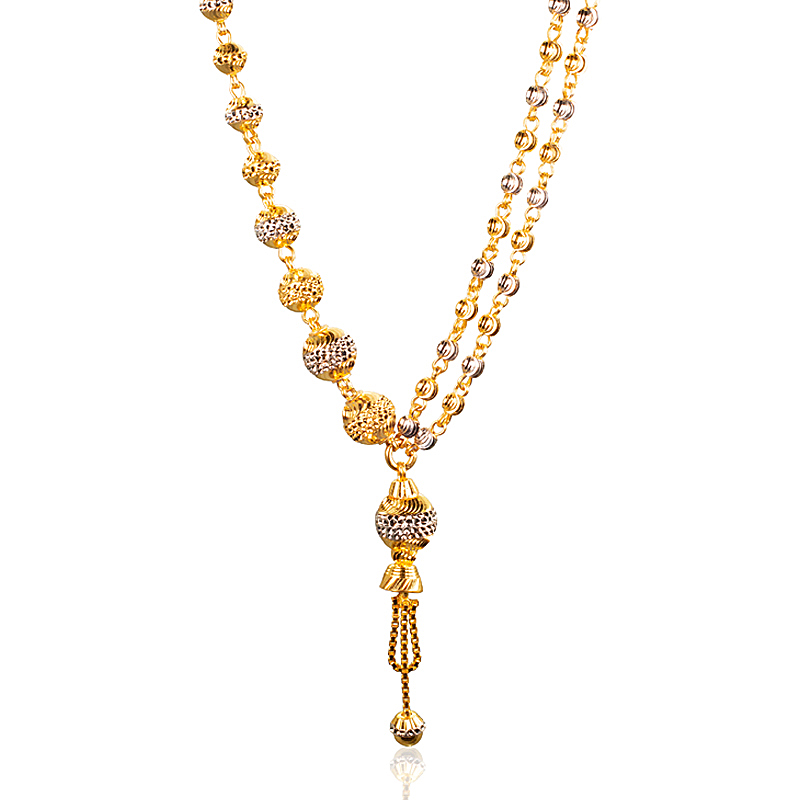 22k two-tone Bead Gold Chain