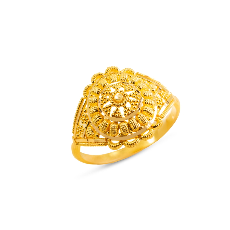 22 Karat Yellow Gold Ladies Fashion Ring - RG-348