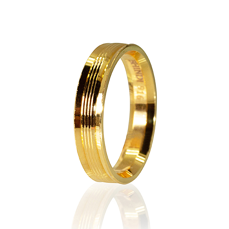 Modern Wedding Band 22K Yellow Gold