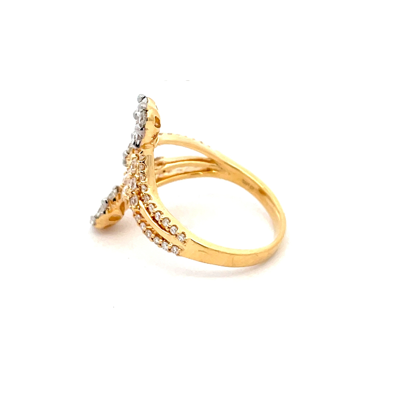 18K Yellow Gold Diamond Ladies Ring - Size 6.0