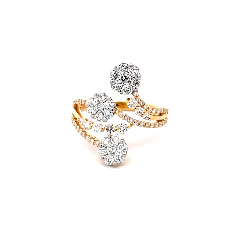 18K Yellow Gold Diamond Ladies Ring - Size 6.0