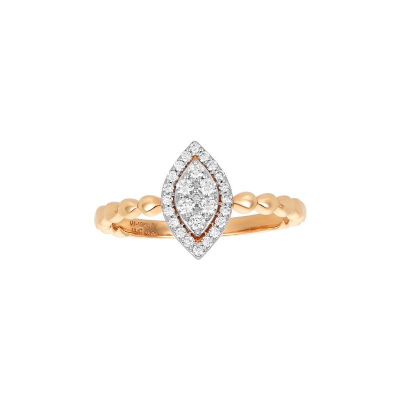 18K Rose Gold Diamonds Ring