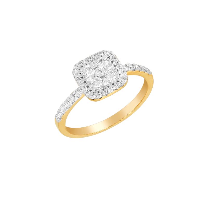 18K White and Yellow Gold and Diamond Ring