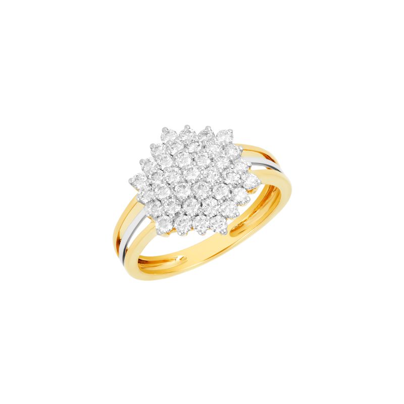 18K White and Yellow Gold and Diamond Ring