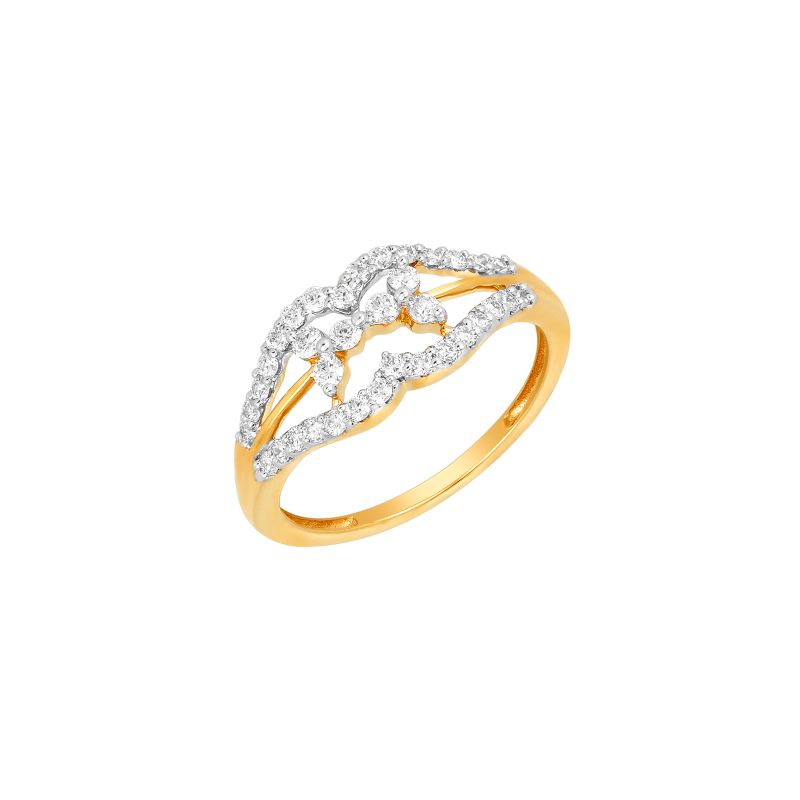 18K White and Yellow Gold and Diamond Ring