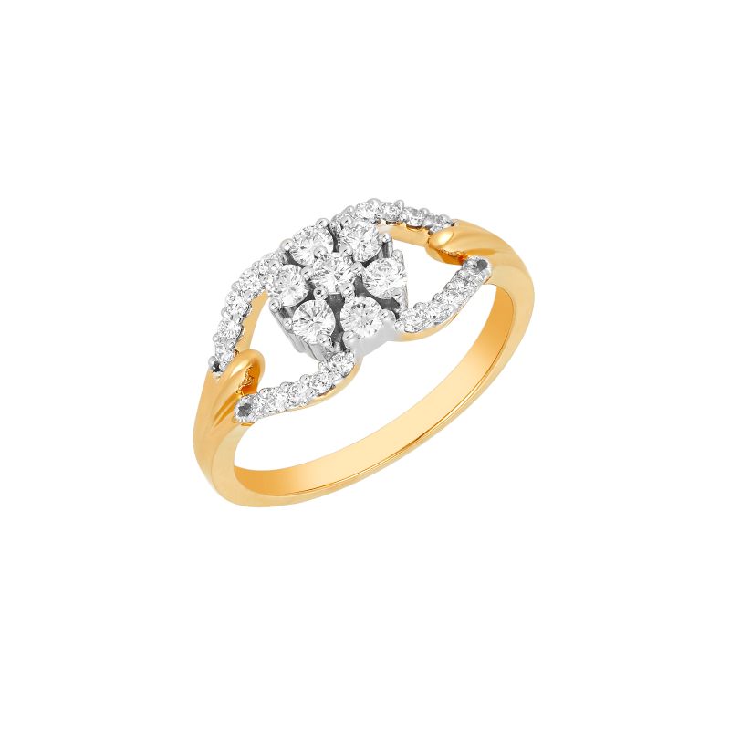 18K White and Yellow Gold and Diamond Ring