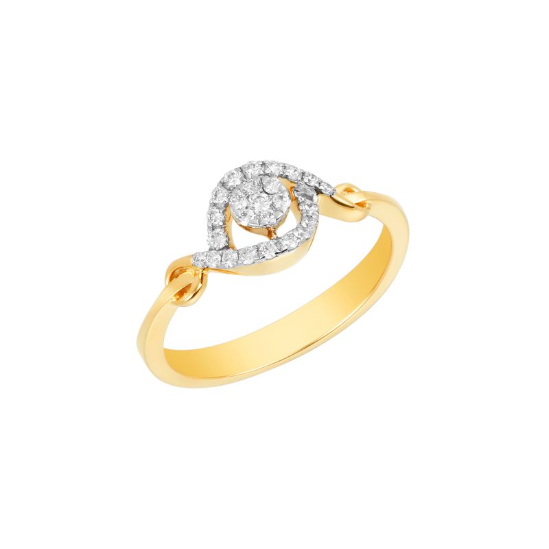 18K White and Yellow Gold and Diamond Ring