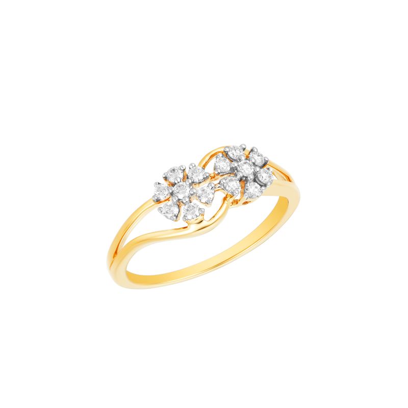 18K White and Yellow Gold and Diamond Ring