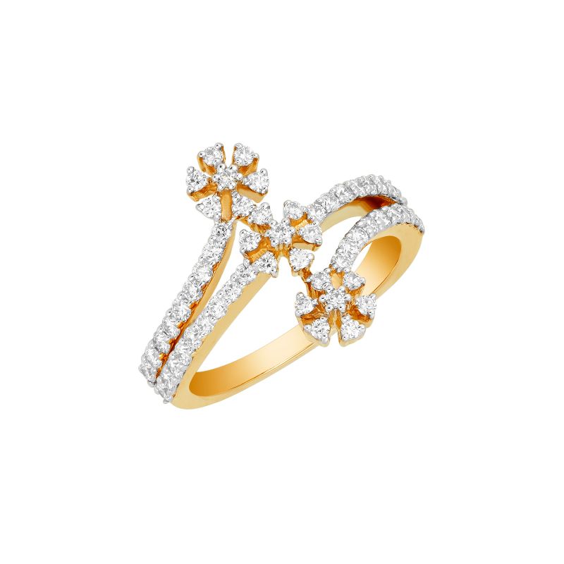 18K White and Yellow Gold and Diamond Ring