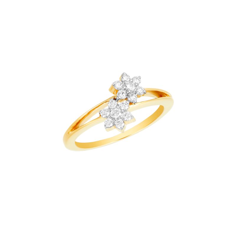 18K White and Yellow Gold and Diamond Ring