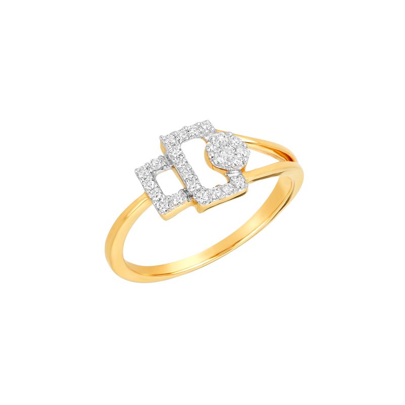 18K White and Yellow Gold and Diamond Ring