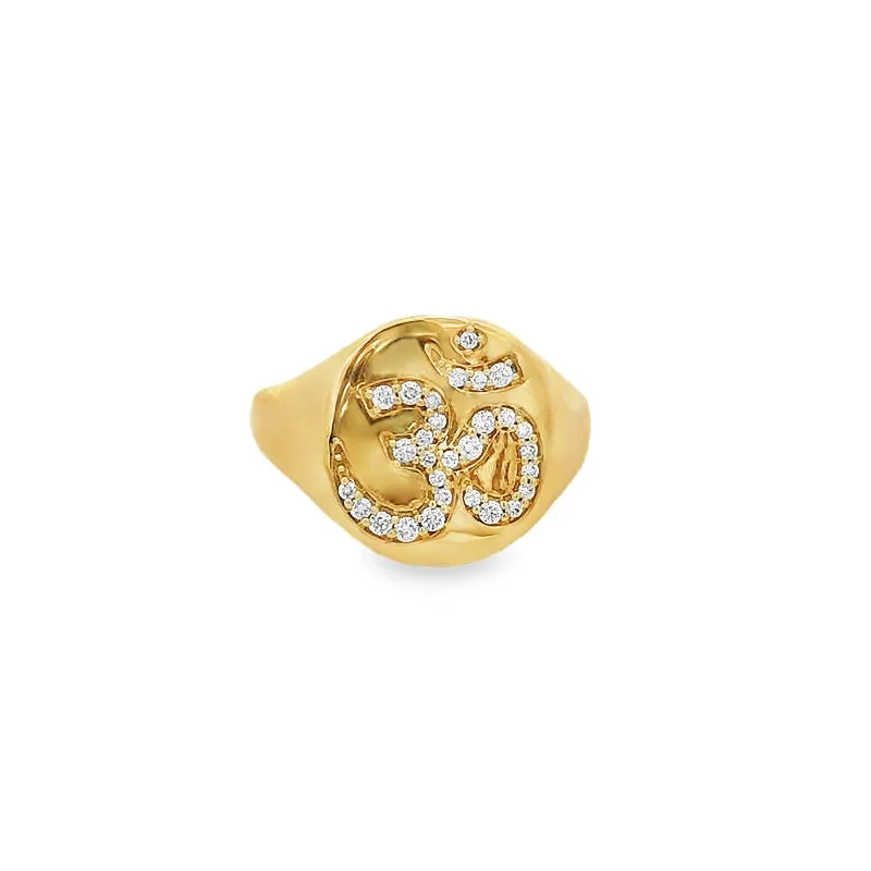 Elegant Gold Om Ring
