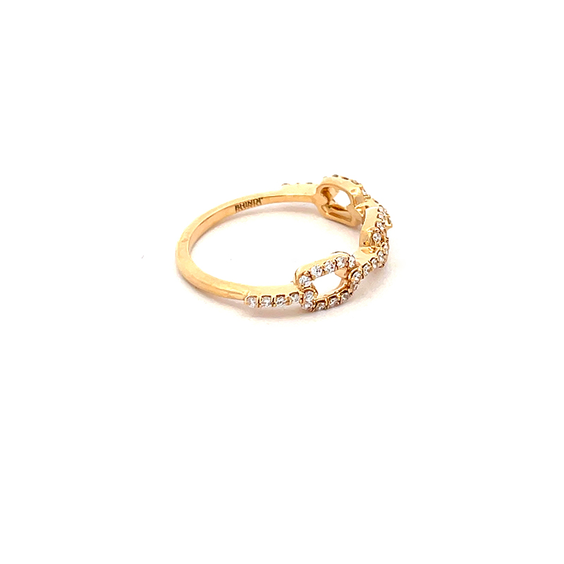 18K Yellow Gold Diamond Ladies Ring - Size 6.0