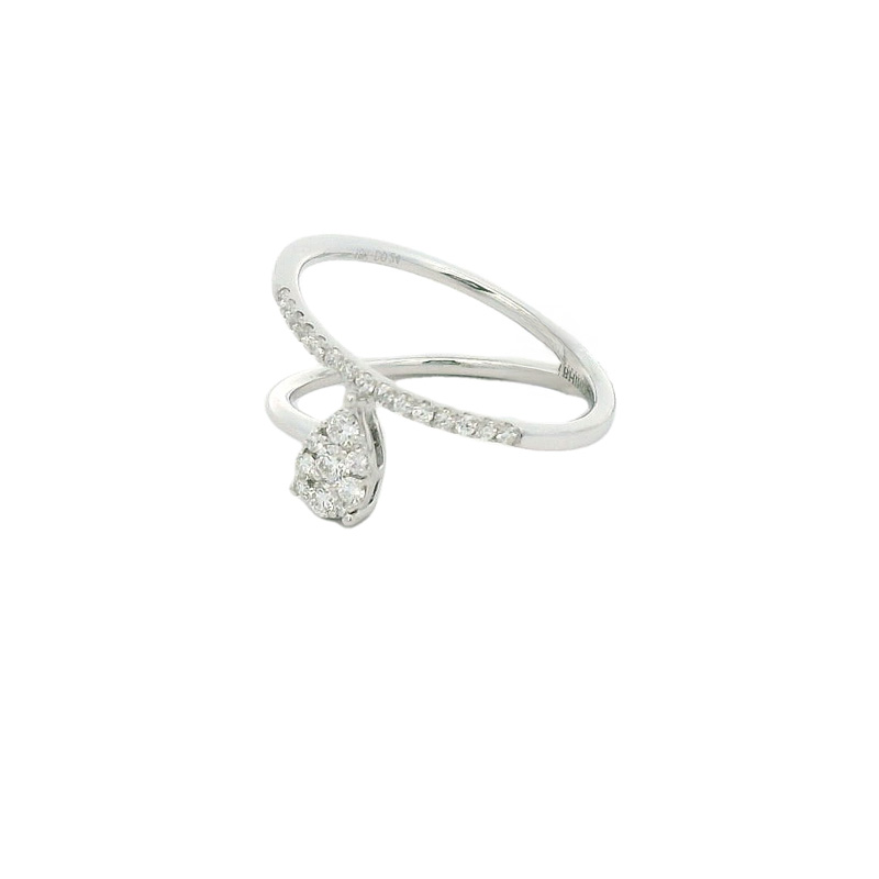 Elegant Diamond Teardrop Ring