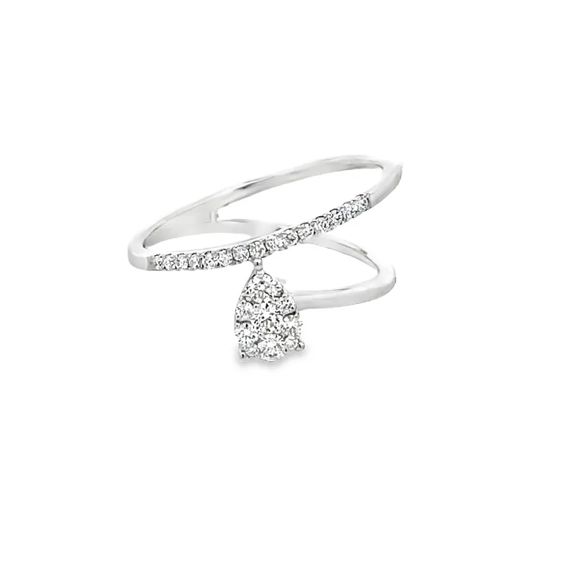 Elegant Diamond Teardrop Ring