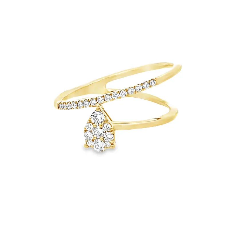 Elegant Diamond Teardrop Ring