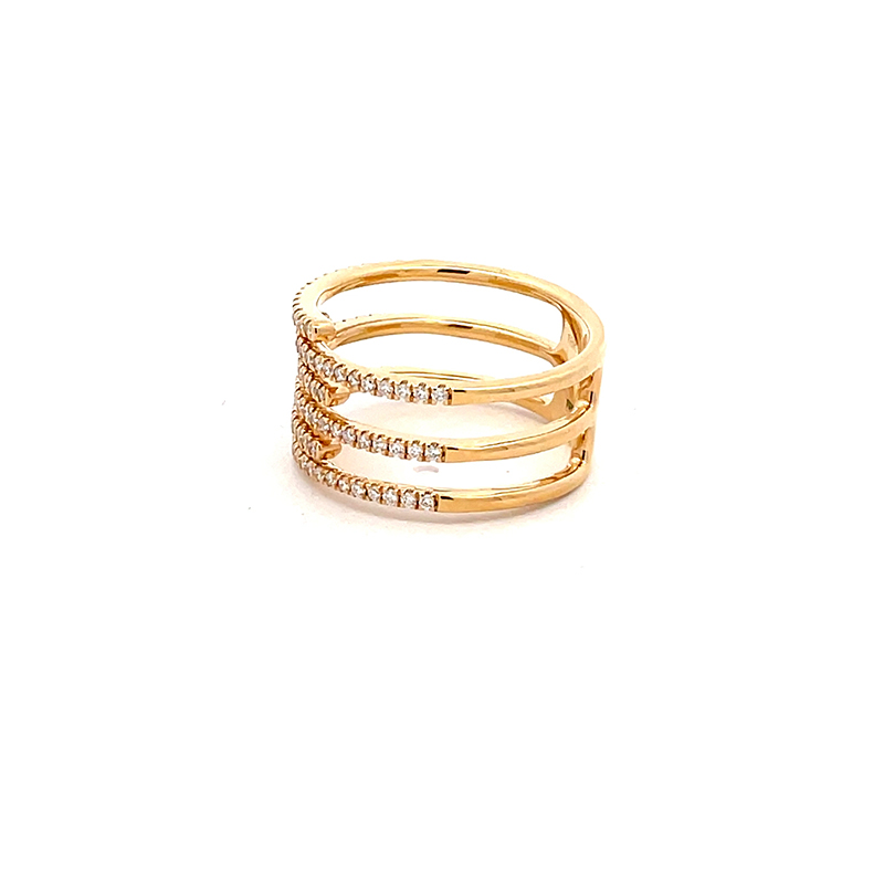 18K Yellow Gold Diamond Ladies Ring - Size 6.5