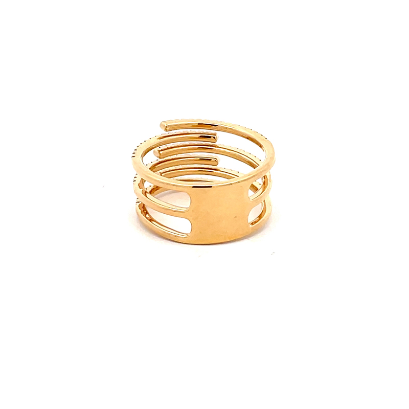 18K Yellow Gold Diamond Ladies Ring - Size 6.5